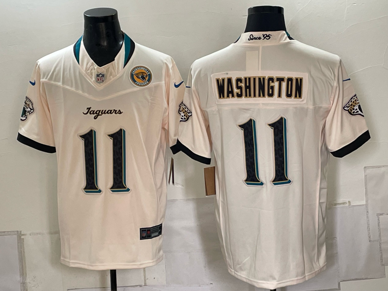 Men 2026 NFL Jacksonville Jaguars #11 Washington Cream Nike jersey 091501